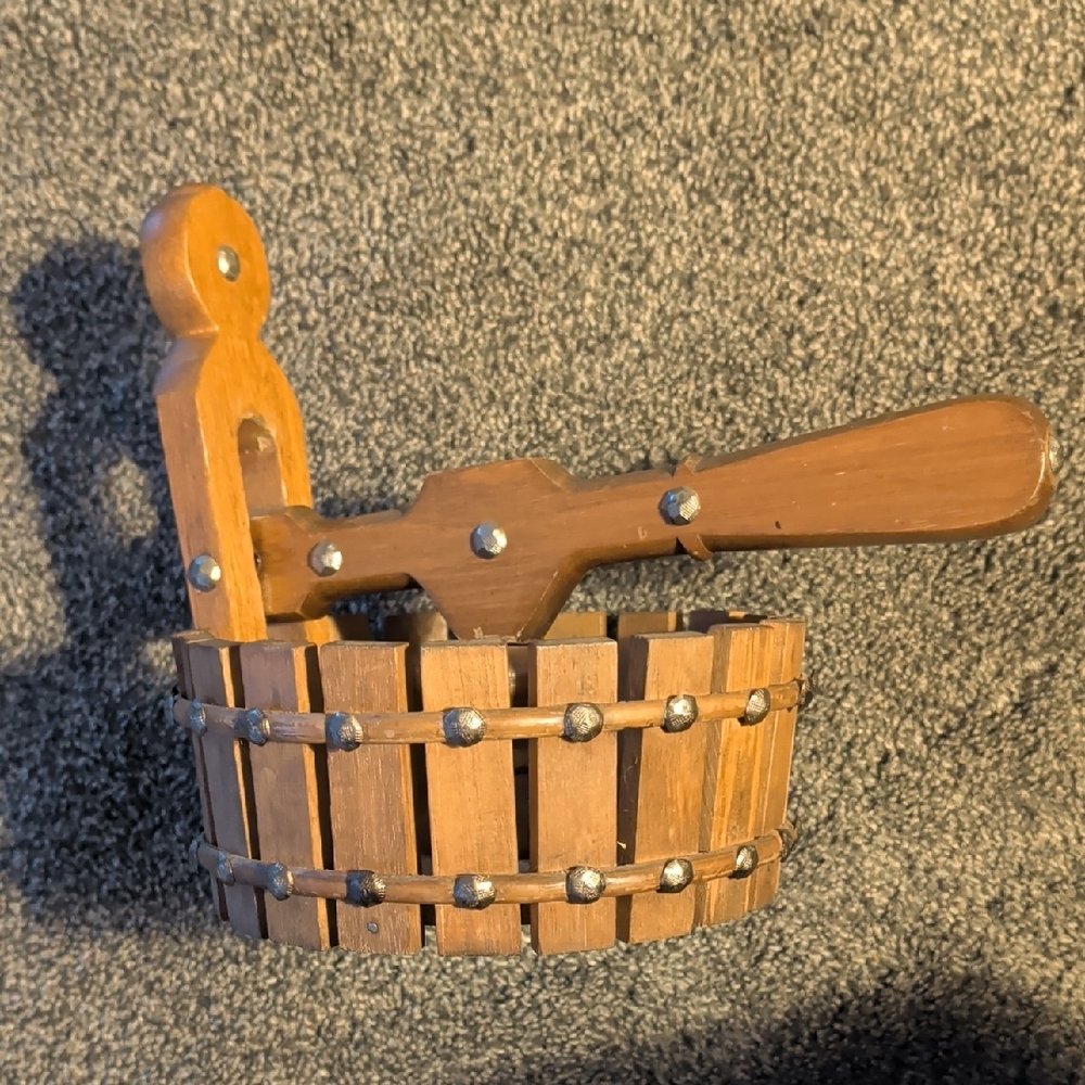 Enesco Brown Wooden Basket with Handle